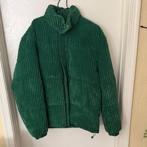 Emerald Green Corduroy Bomber Jacket